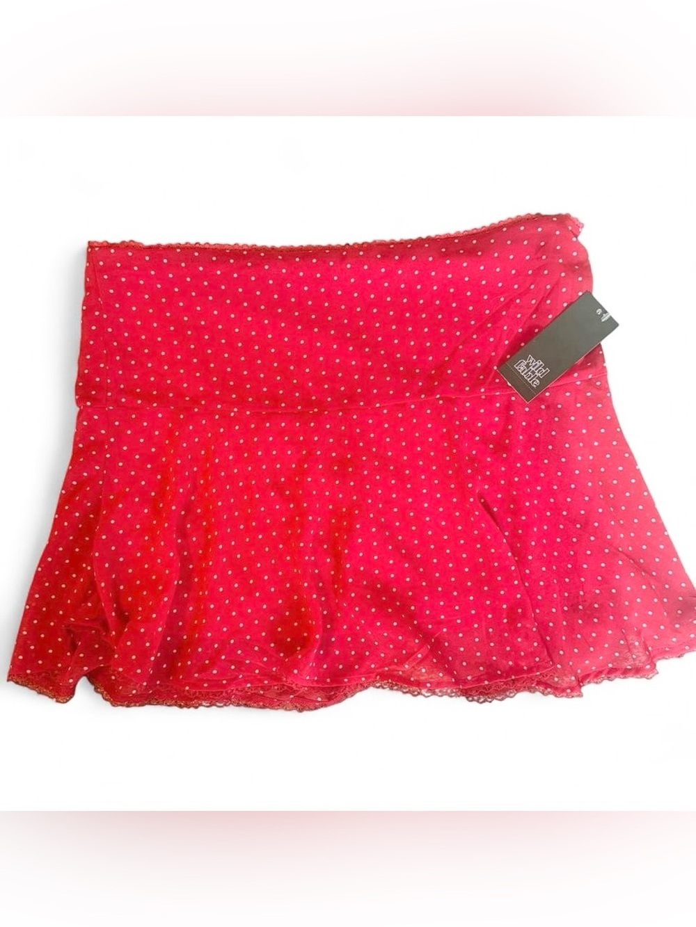 Wild Fable Y2K Polka Dot Mesh Mini Skirt Size S Red Coquette Dollette NWT